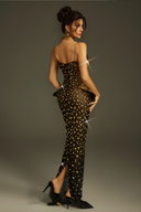 Arygon Strapless Cutout Crystal Maxi Dress