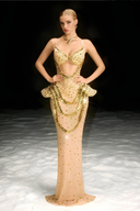 Arygon Strapless Cutout Crystal Maxi Dress