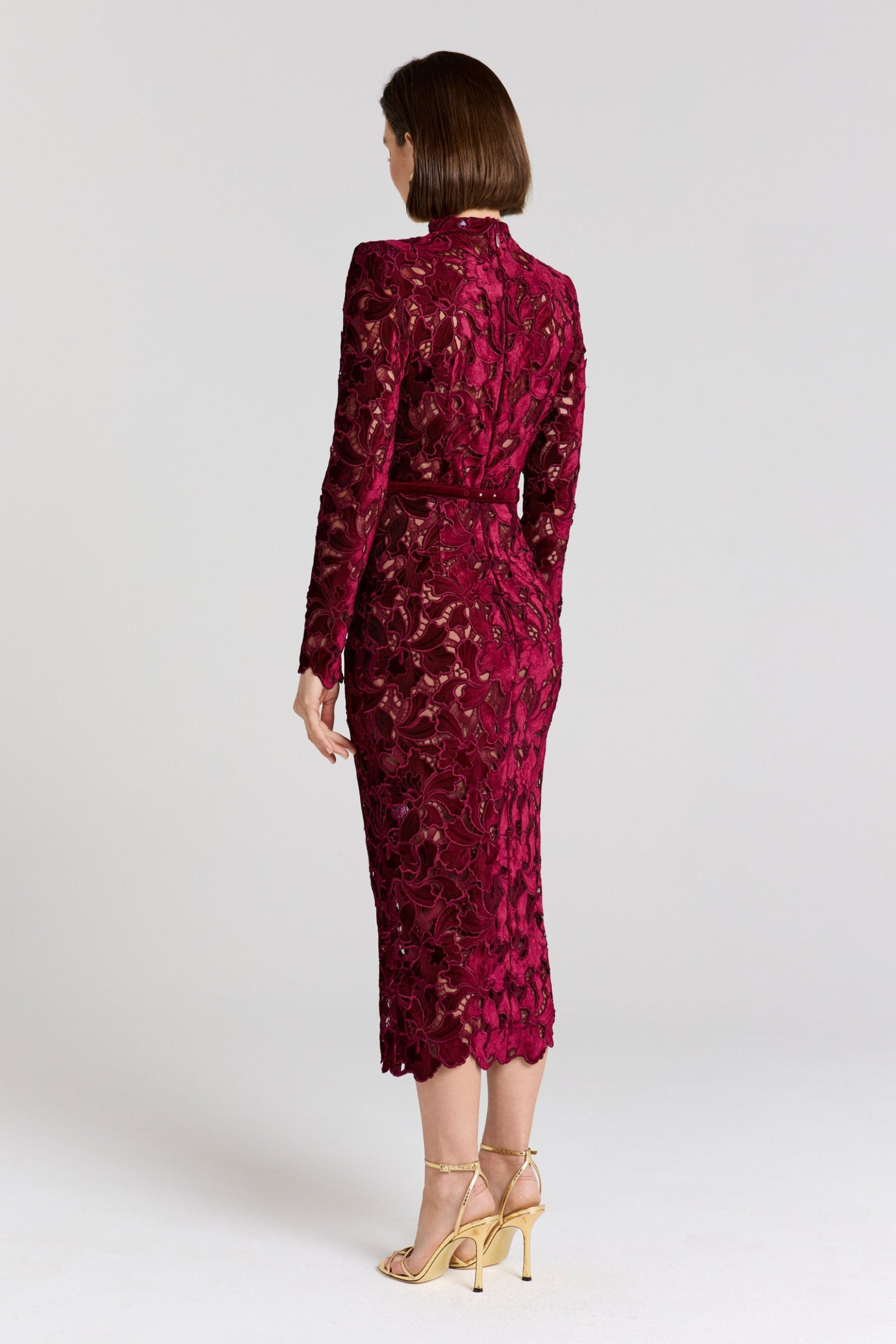 Diane Burgundy Lace Long Sleeve Midi Dress – Elina Bellee Diane Burgundy Lace Long Sleeve Midi Dress – Elina Bellee