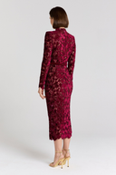 Diane Burgundy Lace Long Sleeve Midi Dress
