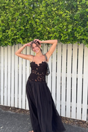 Stephanie Black Lace Maxi Dress