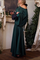 Convertible Draped Top & A-Line Maxi Skirt Set