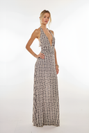 Camoni Polka Dot Flowy Diary Maxi Dress