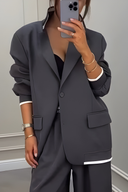 Fashion Sports Style Colorblock Lapel Blazer Set