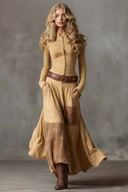 Retro Plaid Patchwork Maxi Dress