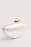 Acrylic Metal Button Clutch Bag