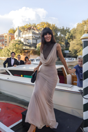 Sheer Mock Neck Cowl Front Maxi Dress