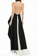 Crew Collar Sleeveless Backless Asymmetric Suit Dress