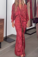 Kimono-Style Printed Dress