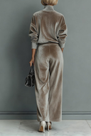 Turtleneck Casual Warm Velvet Pants Set
