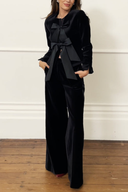 Elegant Velvet Bow Two-Piece Set