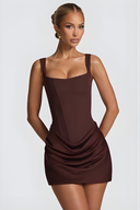 Cornelia Mini Dress - Plum Brown