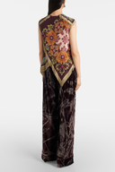 Scarf Floral Fringed Silk Top