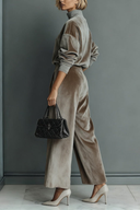 Turtleneck Casual Warm Velvet Pants Set