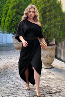 Graceful Satin Ruched Maxi Dress
