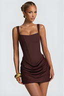 Cornelia Mini Dress - Plum Brown