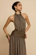 Santina Elegant Draped Maxi Dress