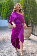 Graceful Satin Ruched Maxi Dress