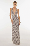 Camoni Polka Dot Flowy Diary Maxi Dress