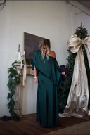 Convertible Draped Top & A-Line Maxi Skirt Set