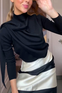 Elegant Colorblock Two-Piece Dress