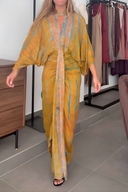 Kimono-Style Printed Dress