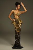 Arygon Strapless Cutout Crystal Maxi Dress