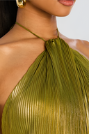 Thalia Shimmering Peridot Maxi Dress