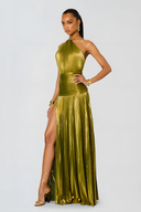 Thalia Shimmering Peridot Maxi Dress