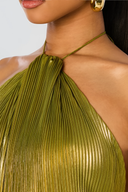 Thalia Shimmering Peridot Maxi Dress