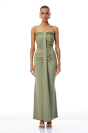 Off Shoulder Ruched Maxi Dress