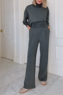 High-Neck Zipper Lounge Set