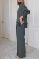 High-Neck Zipper Lounge Set