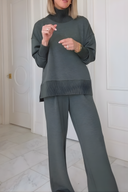 High-Neck Zipper Lounge Set