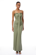 Off Shoulder Ruched Maxi Dress