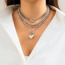 Vintage Big Heart Pendant Necklace