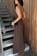 Lightweight Chic Draped High Rise Elastic Waist Wide-leg Pants