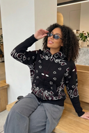 Bandana Patterned Cardigan