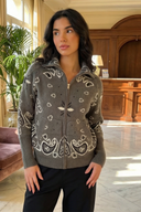 Bandana Patterned Cardigan