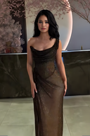 Elegant Sequin Slit Party Maxi Dress