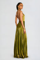 Thalia Shimmering Peridot Maxi Dress