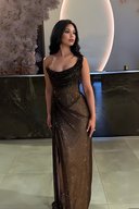 Elegant Sequin Slit Party Maxi Dress