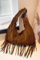 Fringe-Accented Hobo Bag